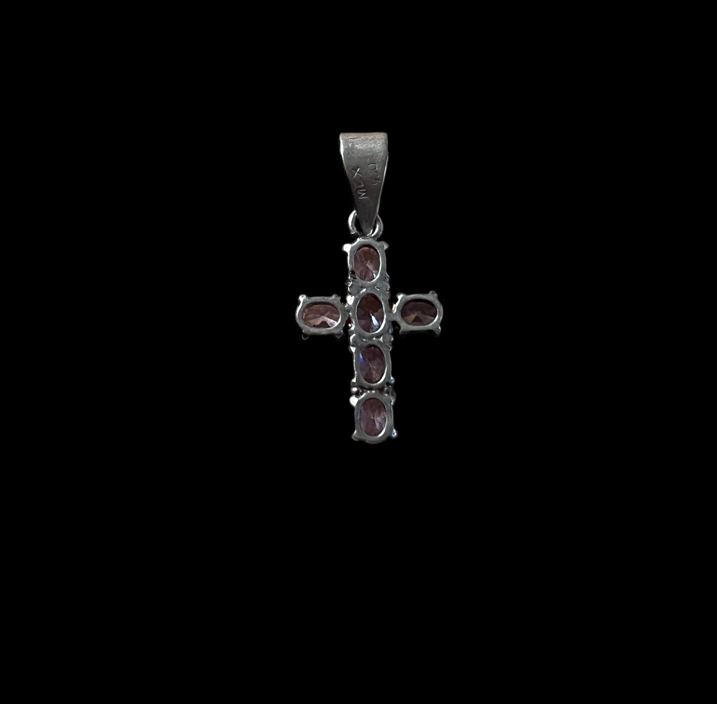 Pink crystal cross pendant