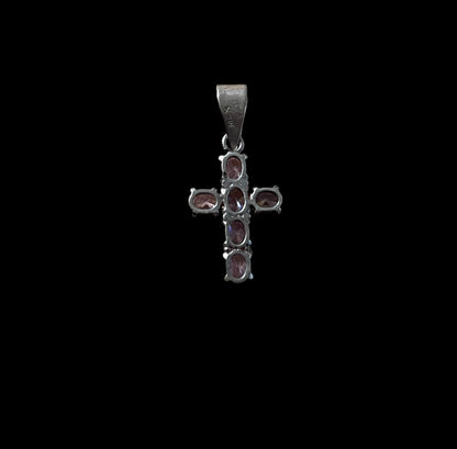 Pink crystal cross pendant