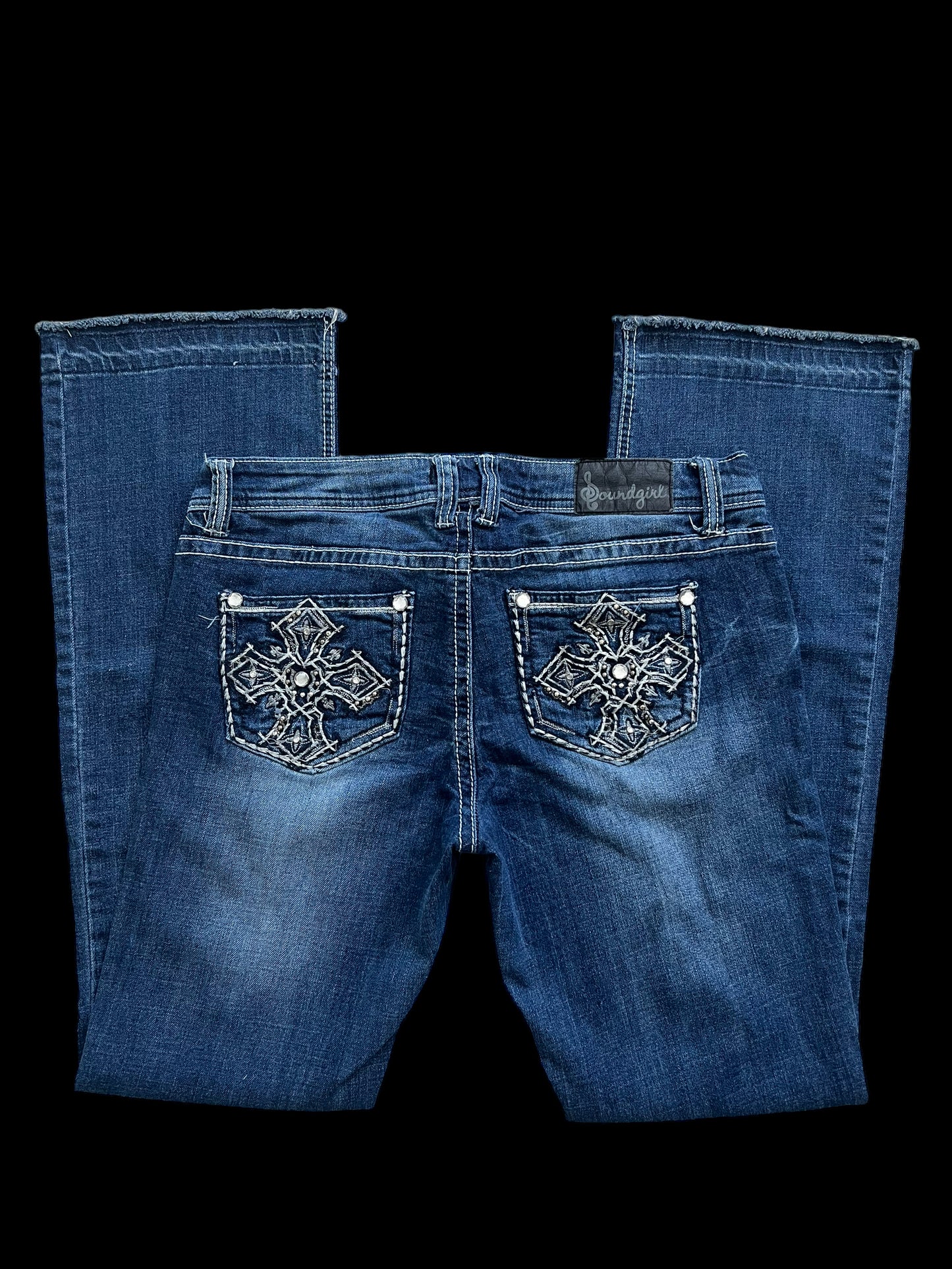 Embellished cross jeans