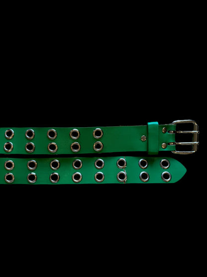 Green round studded belt