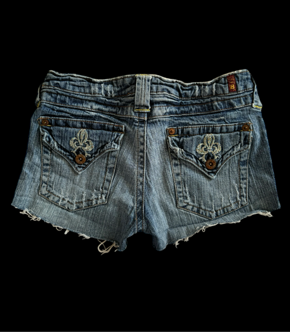 Low rise jean shorts