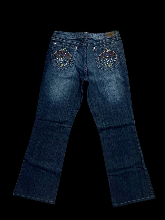 Ecko red embellished jeans