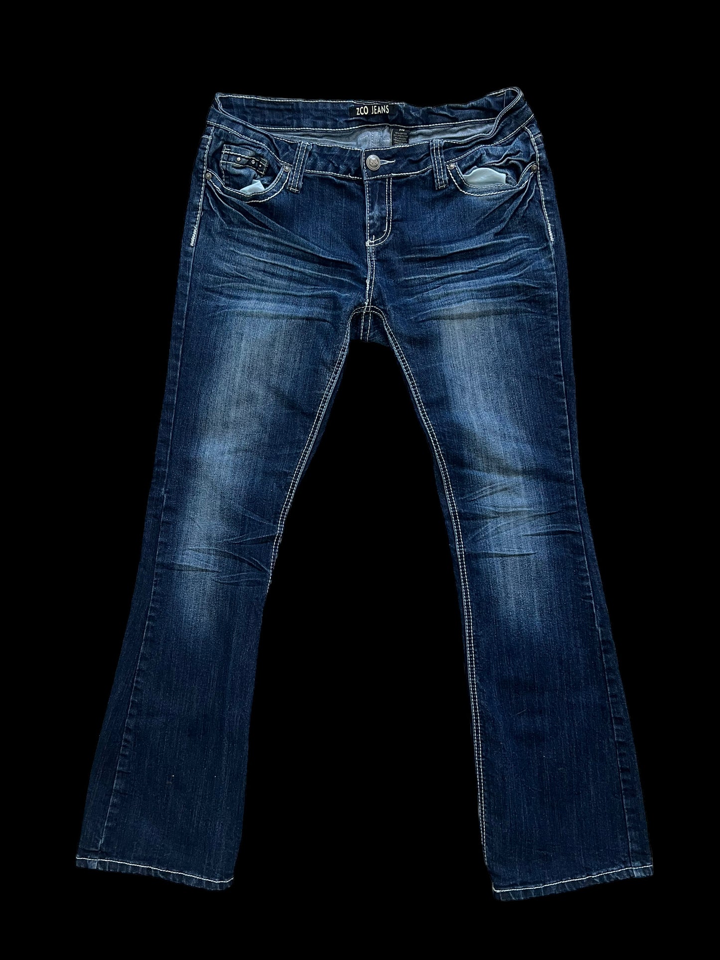 Cross embellished jeans