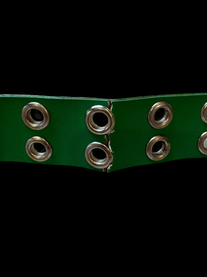 Green round studded belt