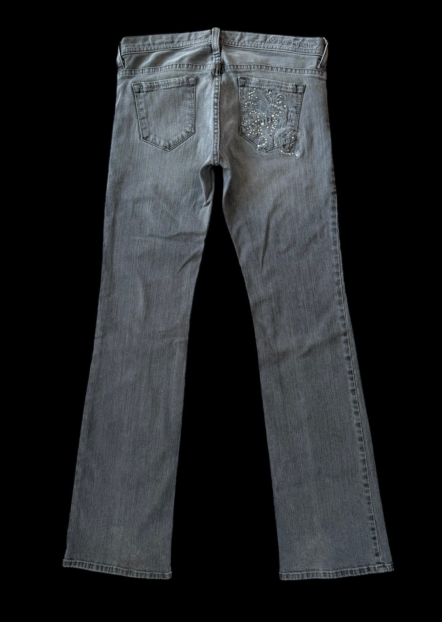 Grey low-rise jeans