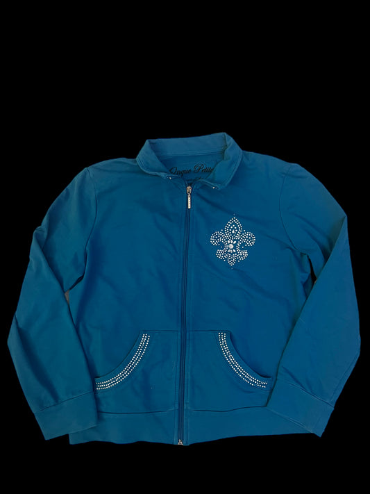 Blue embellished jacket