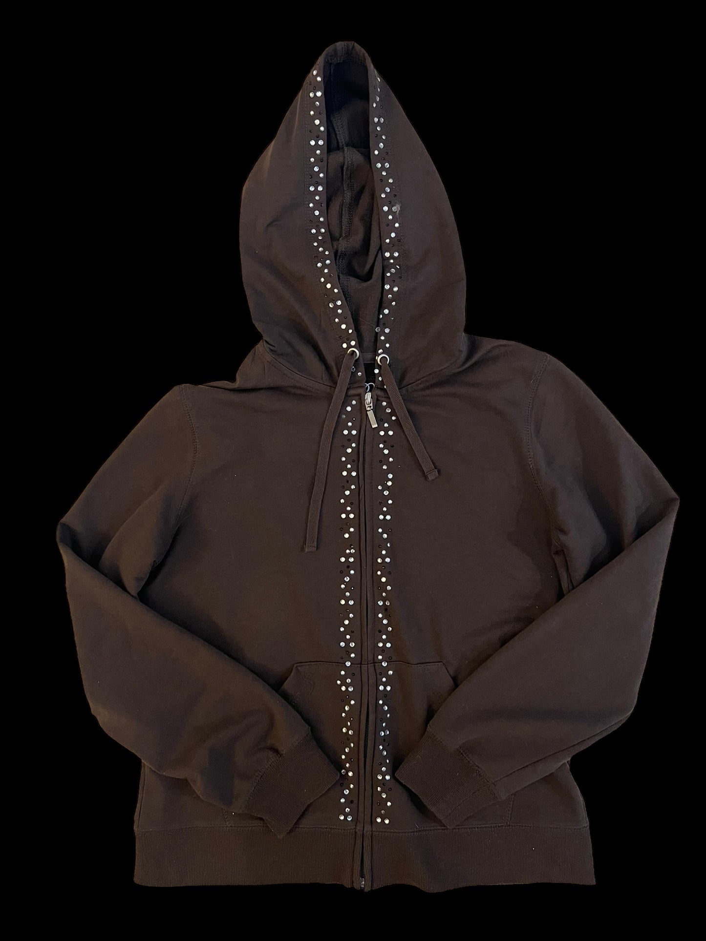 Embellished brown hoodie