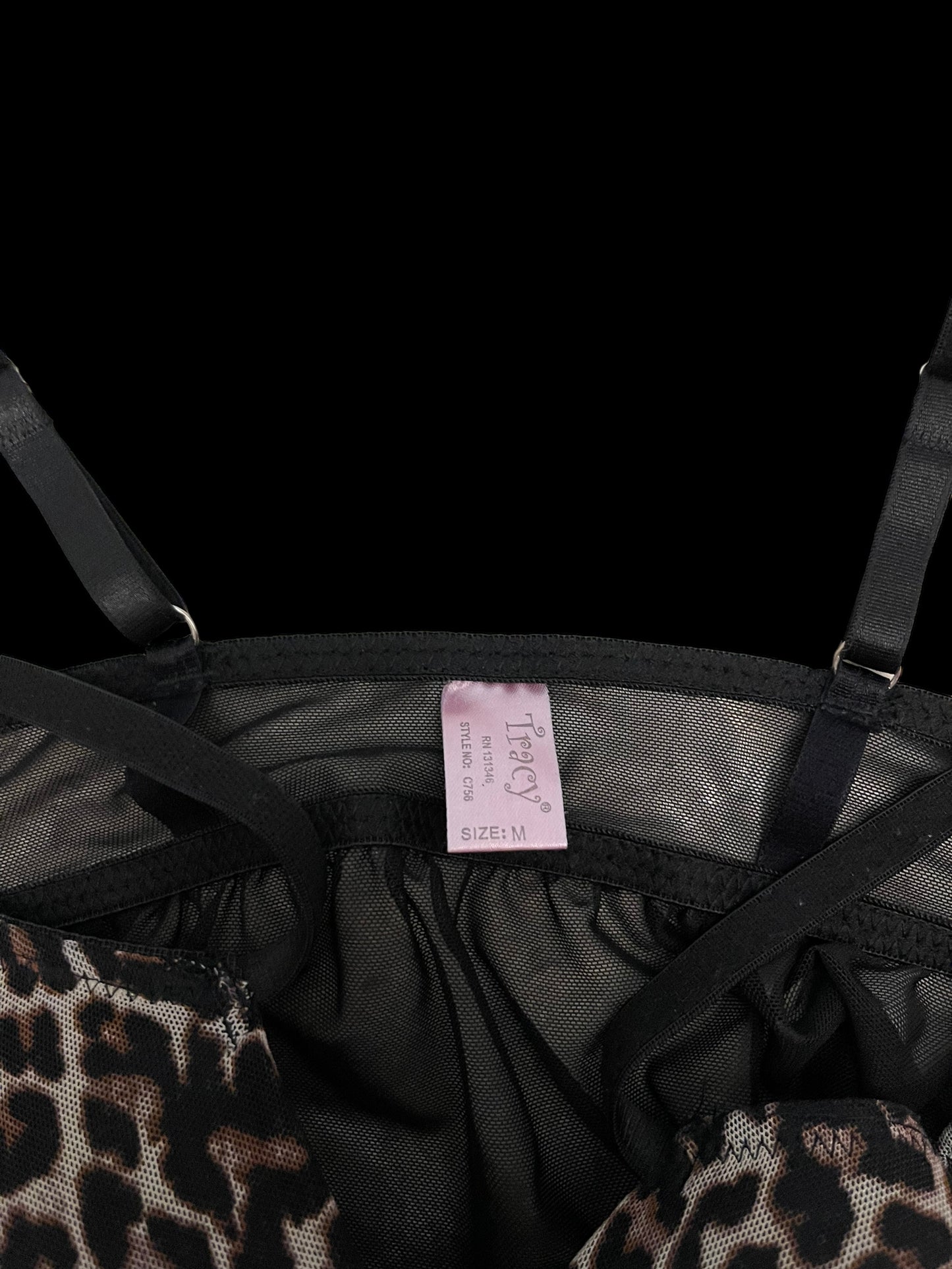 Cheetah print babydoll lingerie top