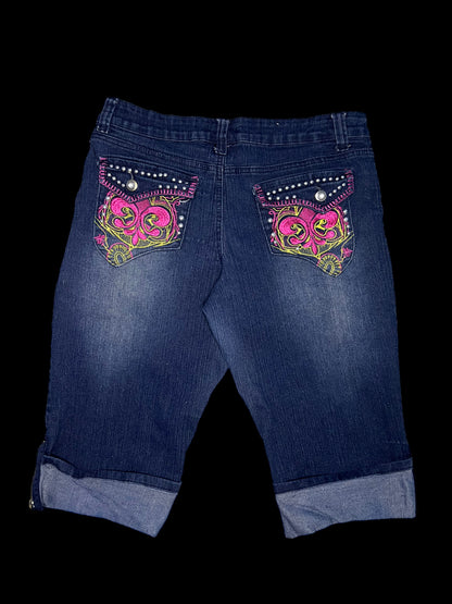 Embroidered jorts